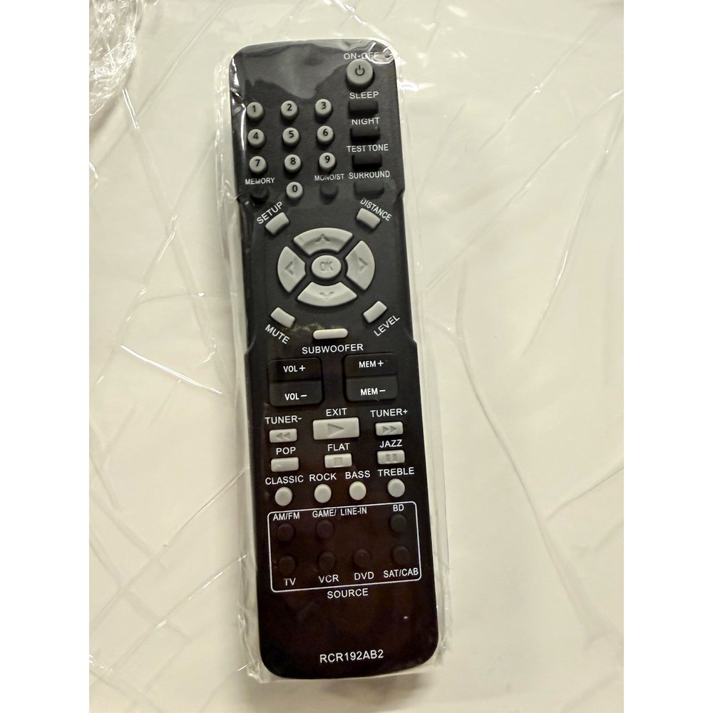 RCA RCR192AB2 Wireless Remote Control for RCA Black/Gray 10m+ Range 7.25in